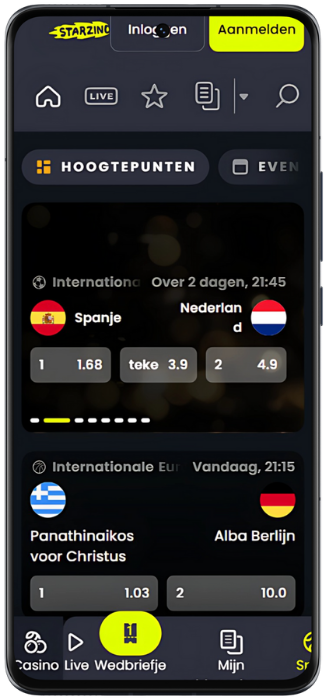 Starzino Schermafbeelding Sport