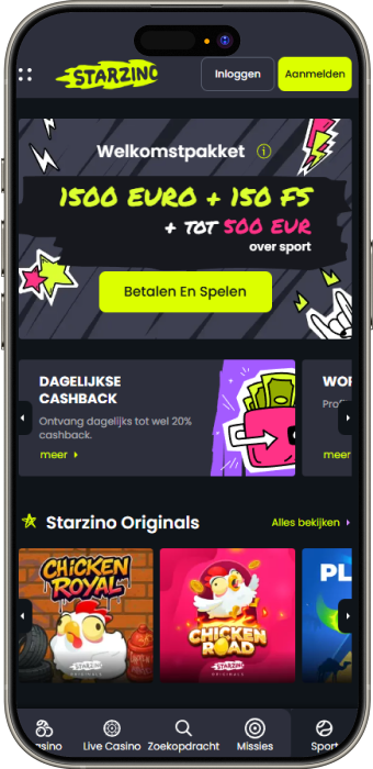 Starzino Screenshot van website