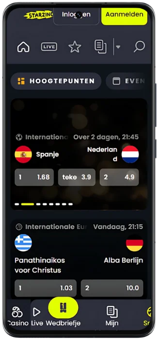 Starzino Schermafbeelding Sport