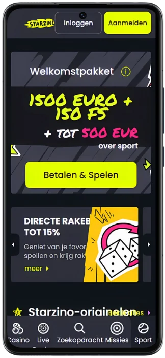 Starzino Screenshot van website